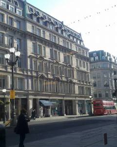 London from behind the window of Westminster Uni